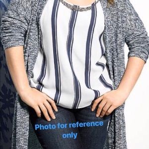 Lane Bryant Blue and White Duster